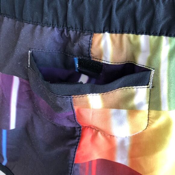 Hurley Phantom Sporty Athleisure Rainbow Mini Short Board Shorts Black - Picture 10 of 12